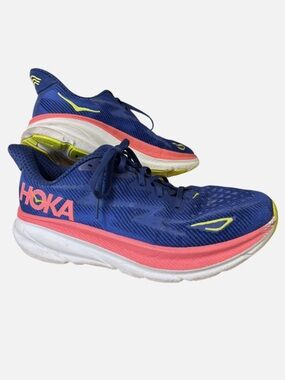 Hoka Women's Navy Blue with Coral  Running Shoes